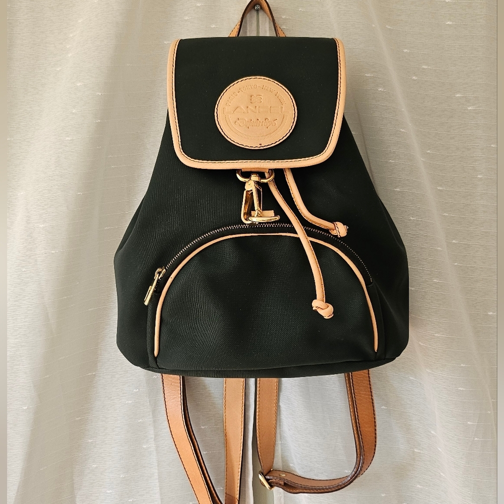 Lancel Vintage Canvas and Leather Backpack
